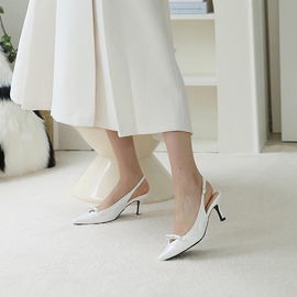 [GIRLS GOOB] Women's Comfortable Strap High Heels, Dress Pointed Toe Stiletto, Pumps, Enamel - Made in KOREA
